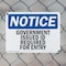 Signmission Government Issued ID Required For Entry OSHA Notice Sign, Plastic, 10in W x 7in L, 2PK OS-2PACK-NS-P-710-L-13156 - alternate 5